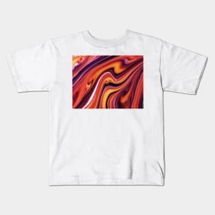 Fiery Fusion: A Warm-Colored Abstract Art Piece Kids T-Shirt